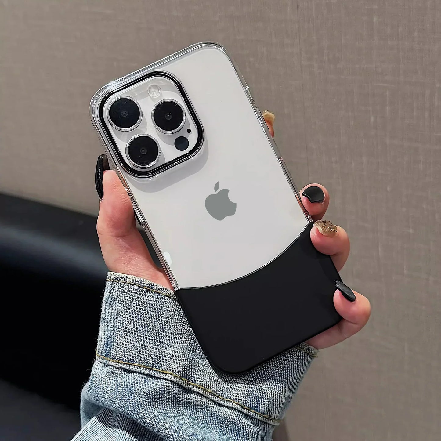 Dual-Tone Splicing Transparent Case- iPhone