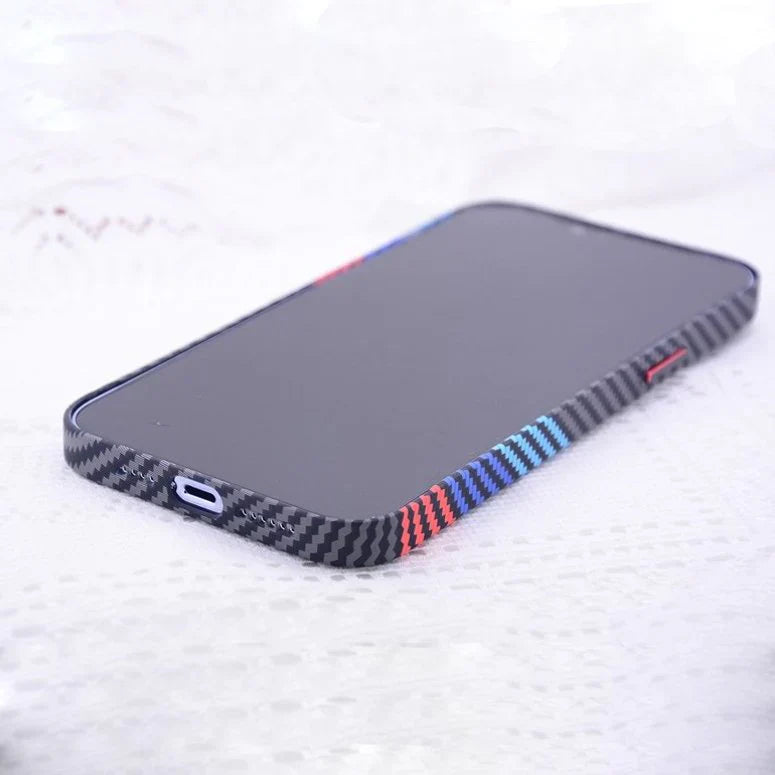 Carbon Hazzel Fiber Stripes Case