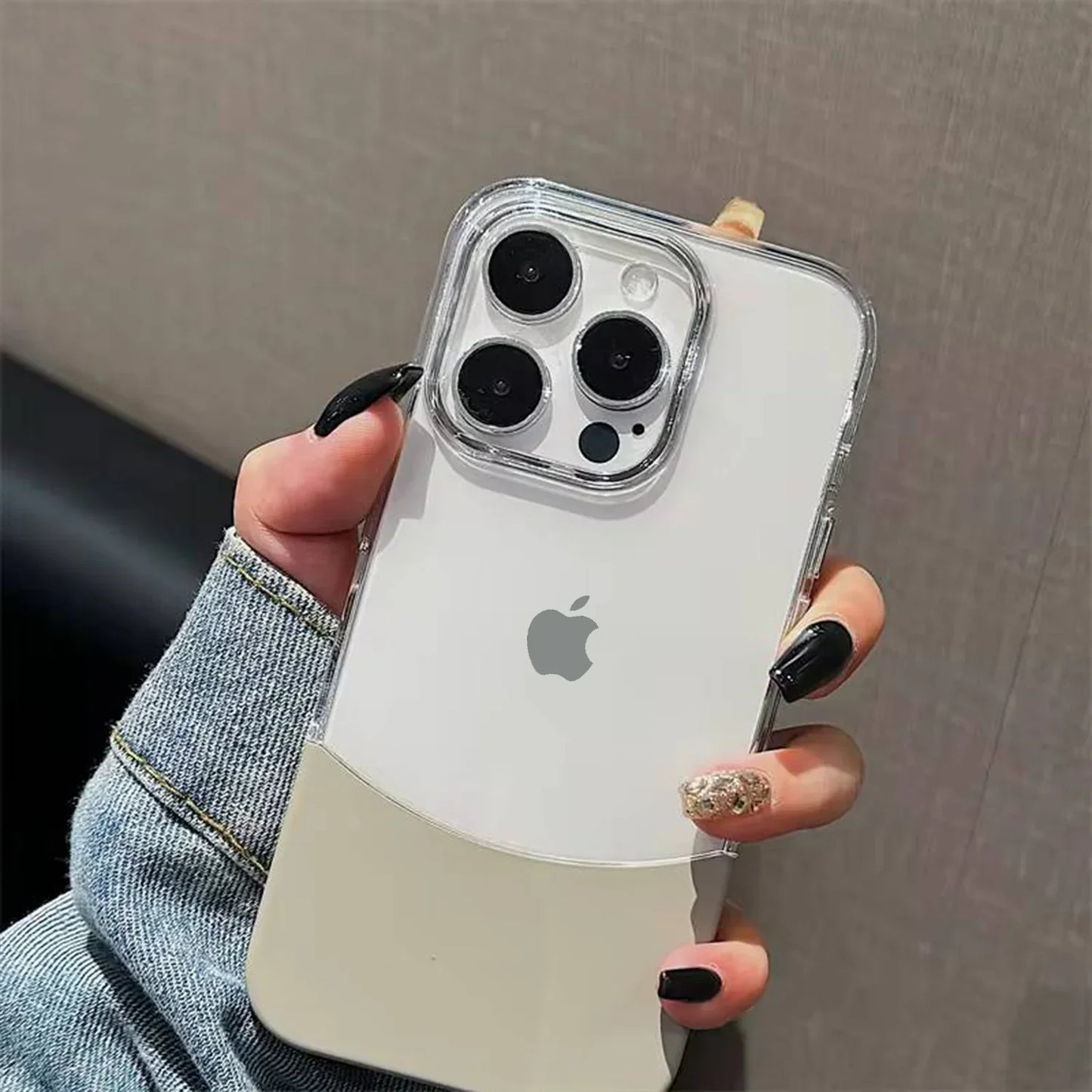 Dual-Tone Splicing Transparent Case- iPhone