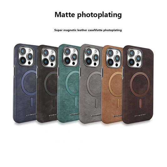 Classic Vintage Leather Magnetic iPhone Case