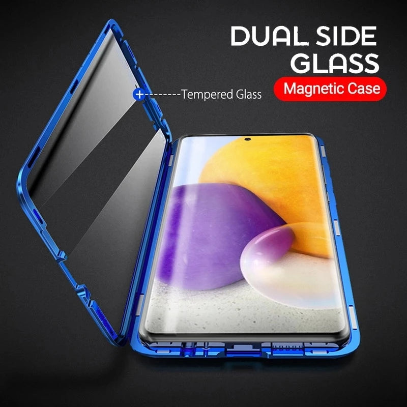 Samsung A72 Magnetic Case with Dual Glass on Front & Back