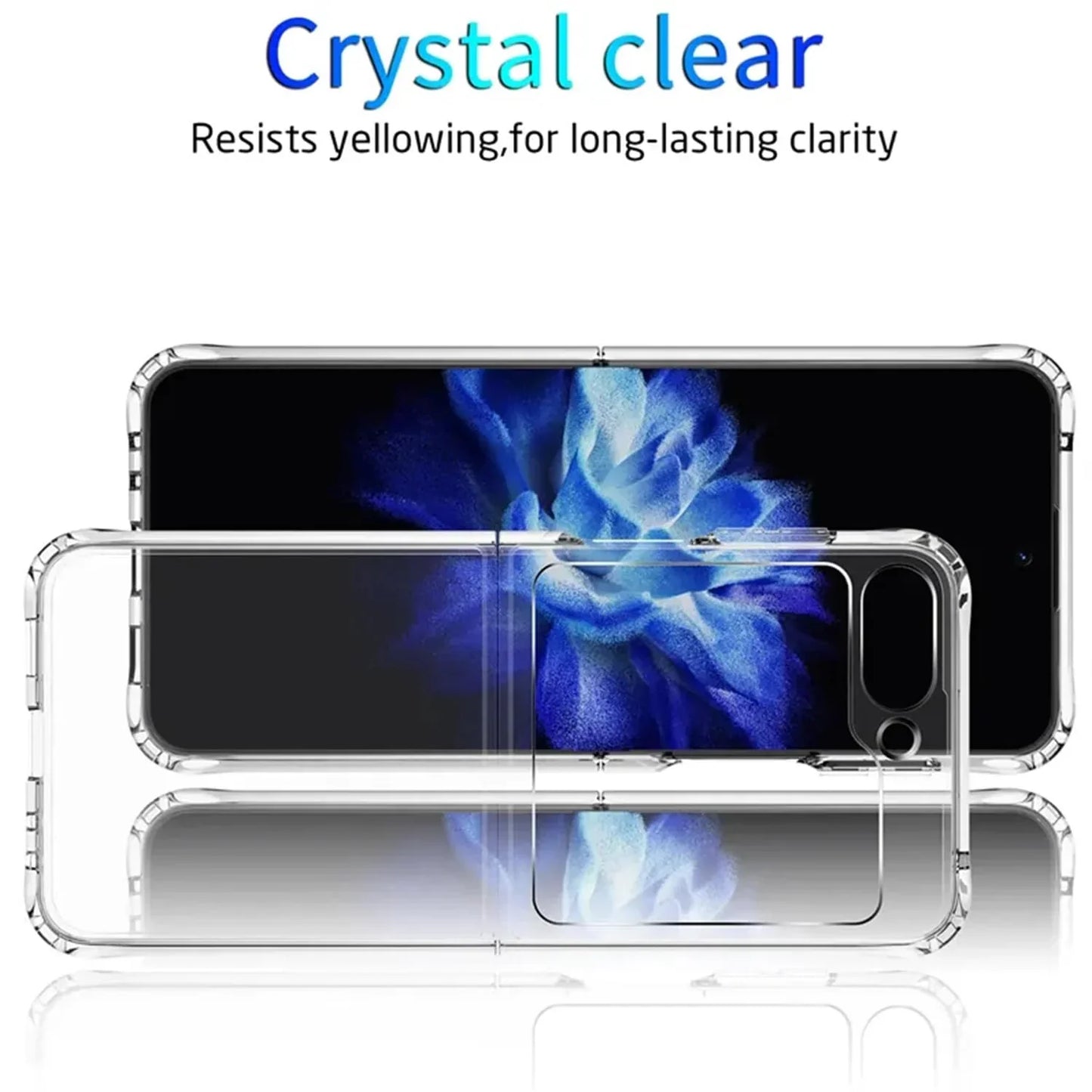 Thin Translucent Hard PC with Non-Slip Grip Protective Phone Cover for Z Flip5