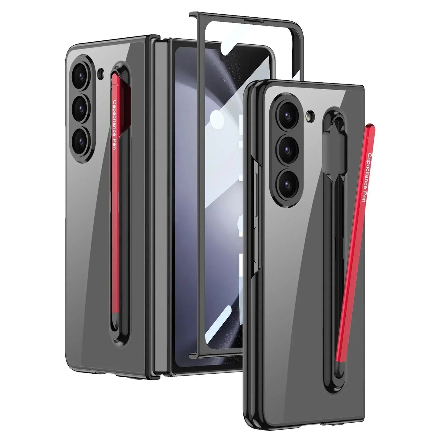 TRANSPARENT CASE WITH MAGNETIC HINGE & CAPACITANCE PEN FOR GALAXY Z FOLD 5