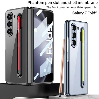 TRANSPARENT CASE WITH MAGNETIC HINGE & CAPACITANCE PEN FOR GALAXY Z FOLD 5