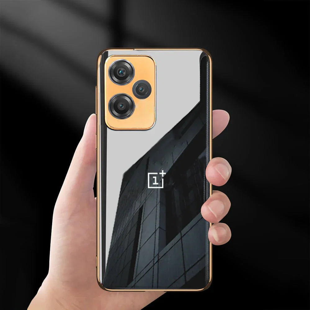 Glossy Gold Edge Back Logo Case For OnePlus Nord Ce3 Lite