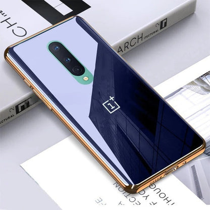 Glossy Gold Edge Back Logo Case For OnePlus 8