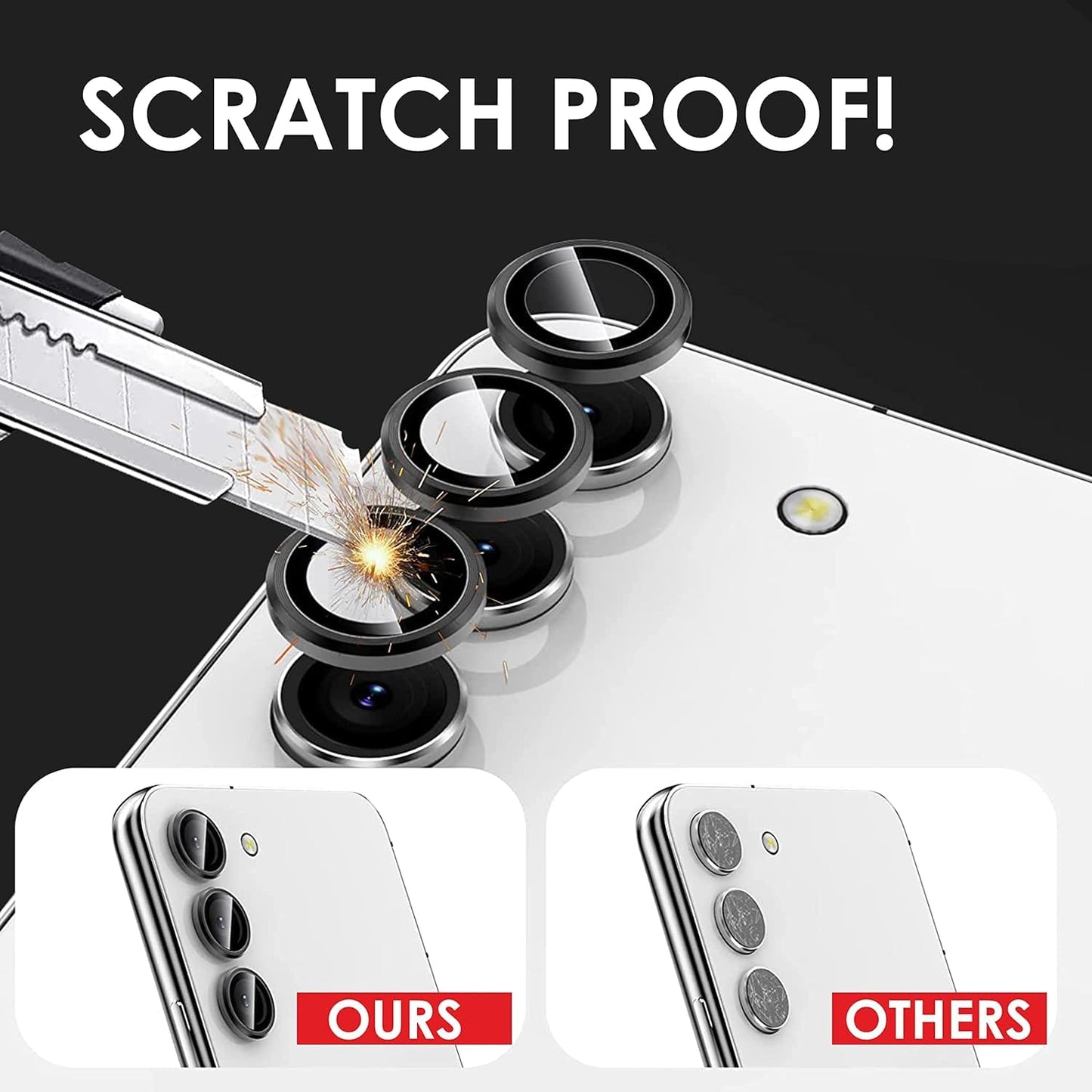 Titanium Camera Lense Protector 9H Aluminium Ring for S24