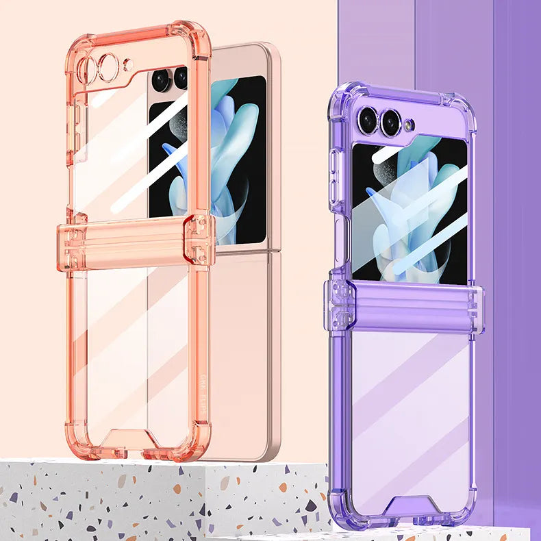 Galaxy Z Flip 5 Premium Transparent Glitter Back Case