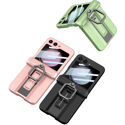 Magnetic Hinge Ring Stand Armor Case For Samsung Galaxy Z Flip 5