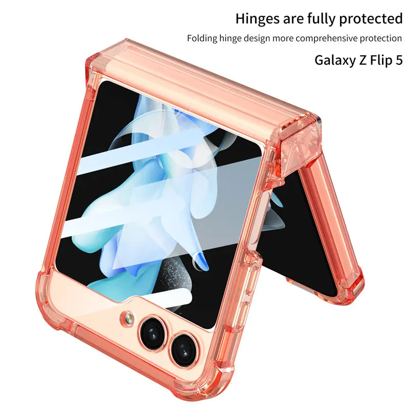 Galaxy Z Flip 5 Premium Transparent Glitter Back Case