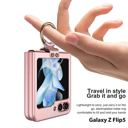 Shock-resistant Hard with Metal Ring Case For Samsung Galaxy Z Flip 6