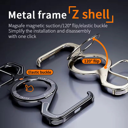 Z-shaped Metal Rotating Case for iPhone with Magsafe