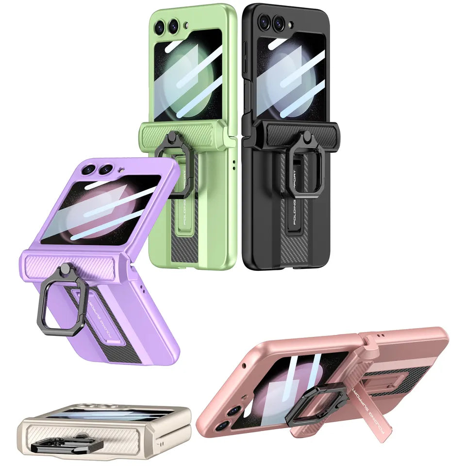 Magnetic Hinge Ring Stand Armor Case For Samsung Galaxy Z Flip 5