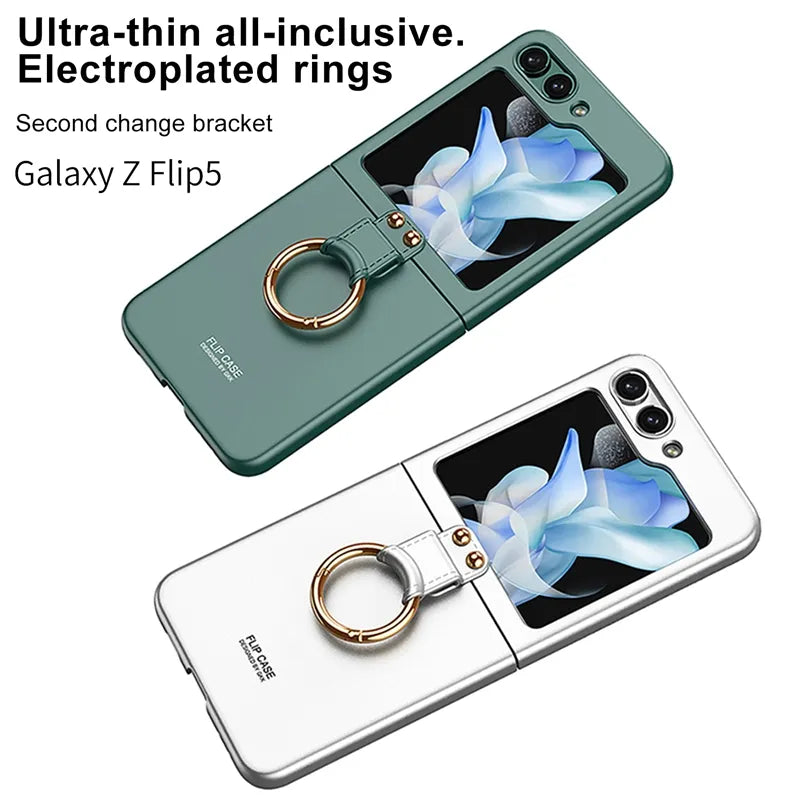 Shock-resistant Hard with Metal Ring Case For Samsung Galaxy Z Flip 6