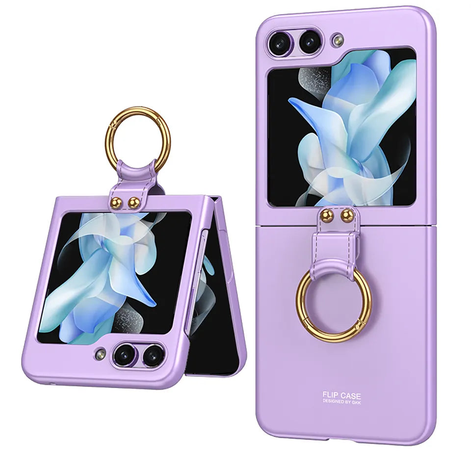 Shock-resistant Hard with Metal Ring Case For Samsung Galaxy Z Flip 6