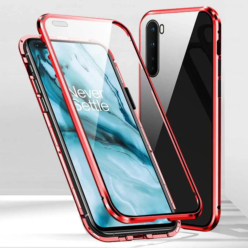 Oneplus Nord Magnetic Case with Dual Glass on Front & Back