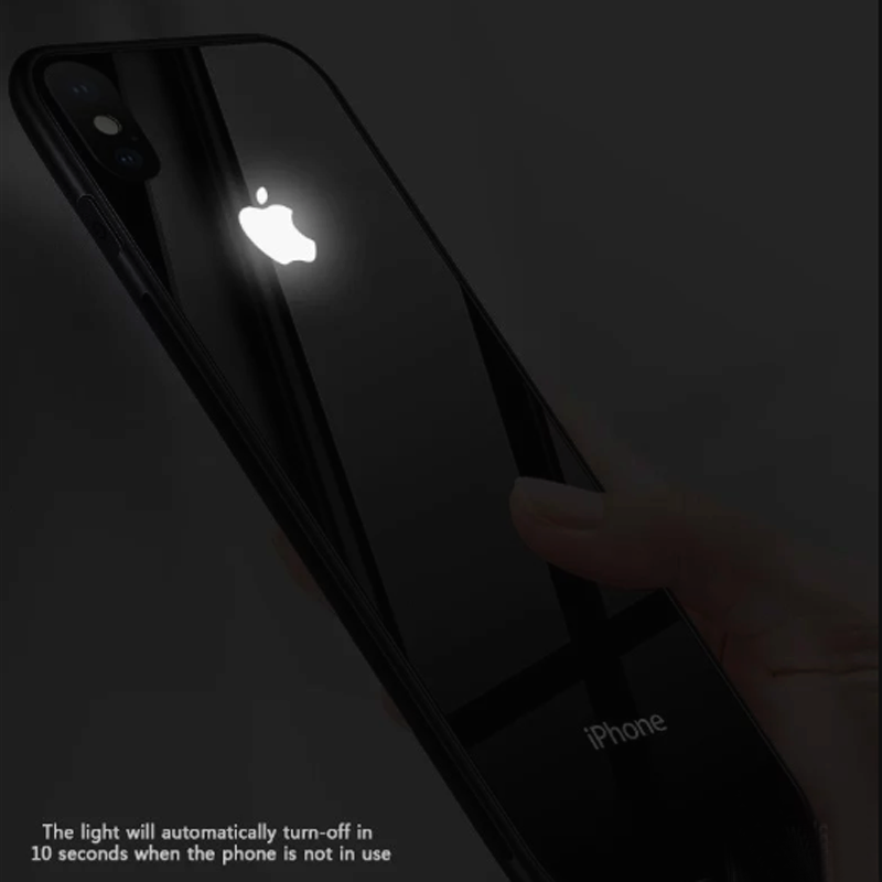 iPhone XR LED Logo Glass Back Case