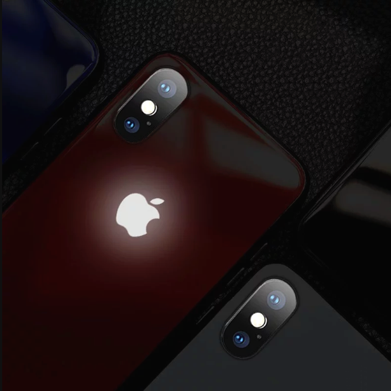 iPhone XR LED Logo Glass Back Case