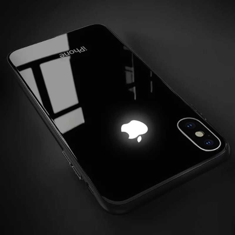 iPhone XR LED Logo Glass Back Case