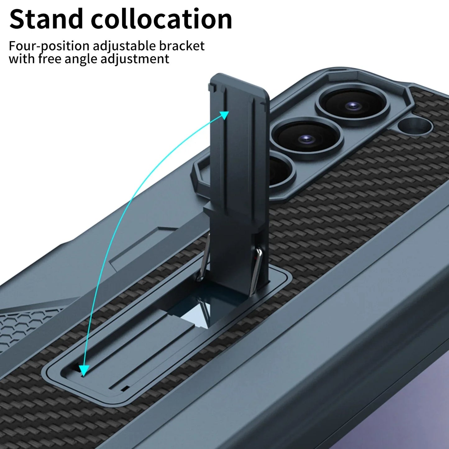 Armor Case With Magnetic Hinge Protection & Slide Pen Holder For Samsung Galaxy Z Fold 5