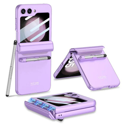 MAGNETIC HINGE PROTECTION CASE WITH TOUCH PEN FOR GALAXY Z FLIP 5