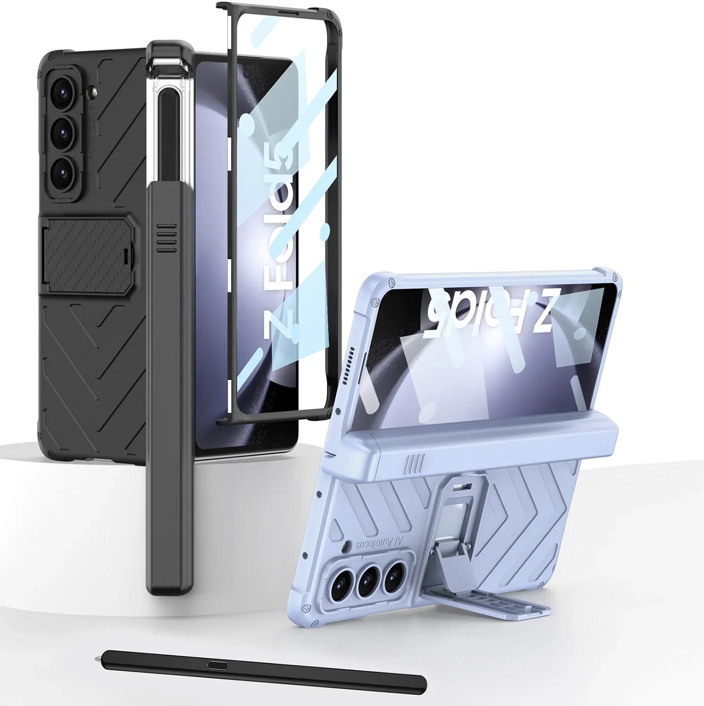 Magnetic Hinge Case With Slide Pen Holder & Kickstand For Galaxy Z Fold 5