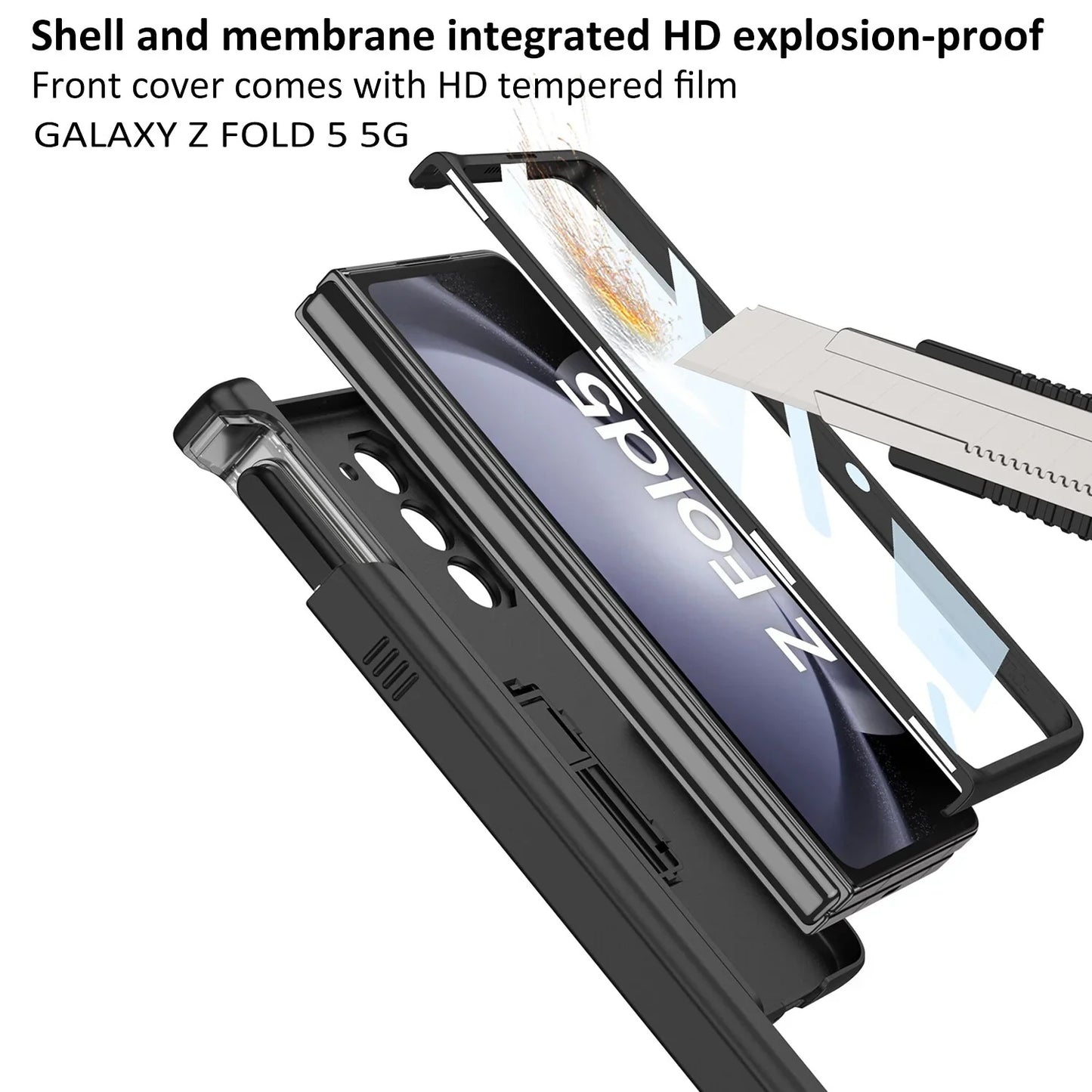 Shockproof Case With Bracket & Pen Holder For Samsung Galaxy Z Fold 5