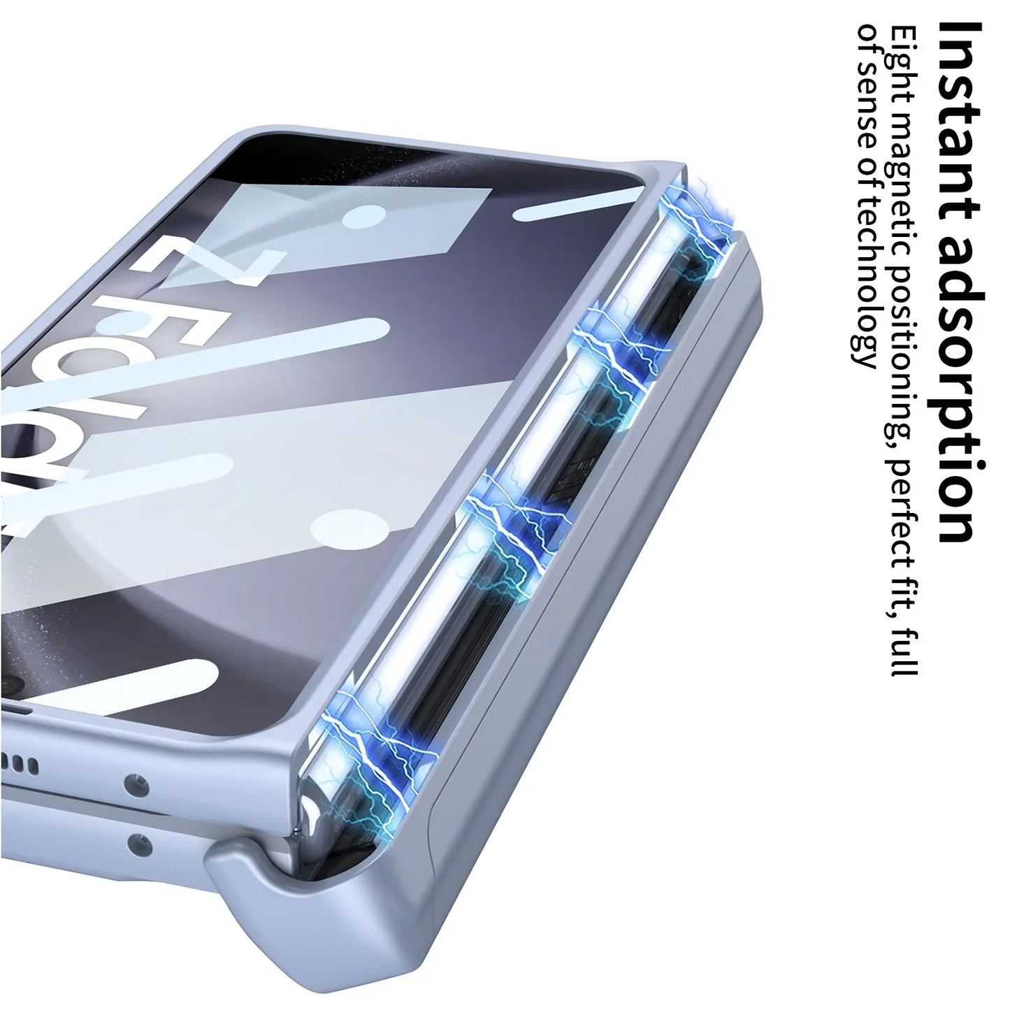 Armor Case With Magnetic Hinge Protection & Slide Pen Holder For Samsung Galaxy Z Fold 5