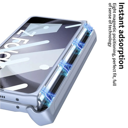 Armor Case With Magnetic Hinge Protection & Slide Pen Holder For Samsung Galaxy Z Fold 5