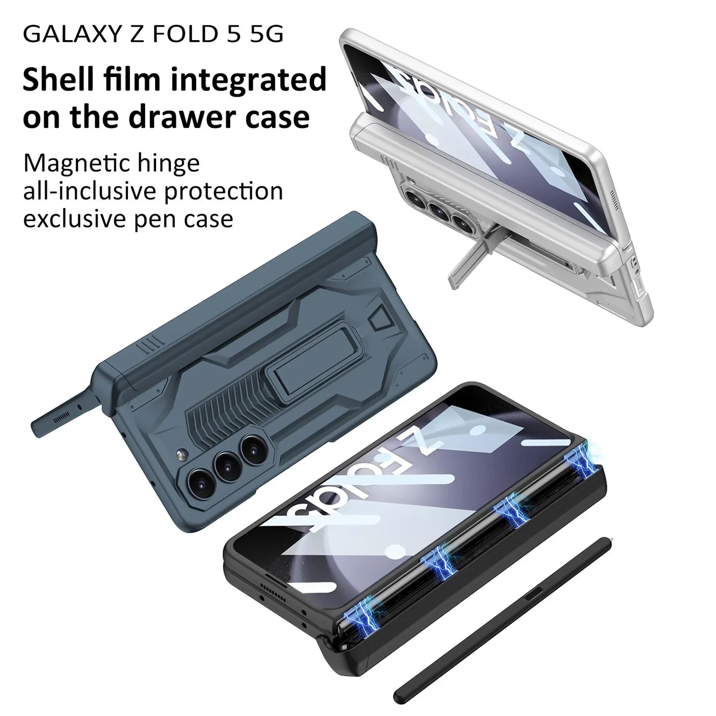 Shockproof Case With Bracket & Pen Holder For Samsung Galaxy Z Fold 5