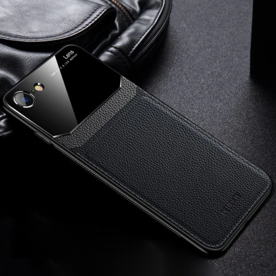 iPhone 8 Sleek Slim Leather Glass Case