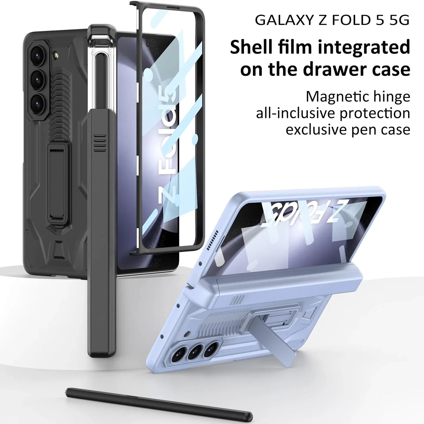 Shockproof Case With Bracket & Pen Holder For Samsung Galaxy Z Fold 5