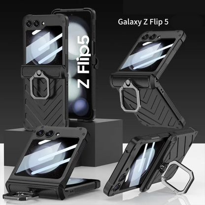 Hinge Ring Stand Armor Case For Samsung Galaxy Z Flip 5