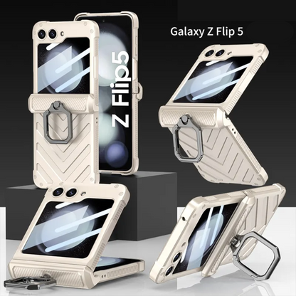 Hinge Ring Stand Armor Case For Samsung Galaxy Z Flip 5