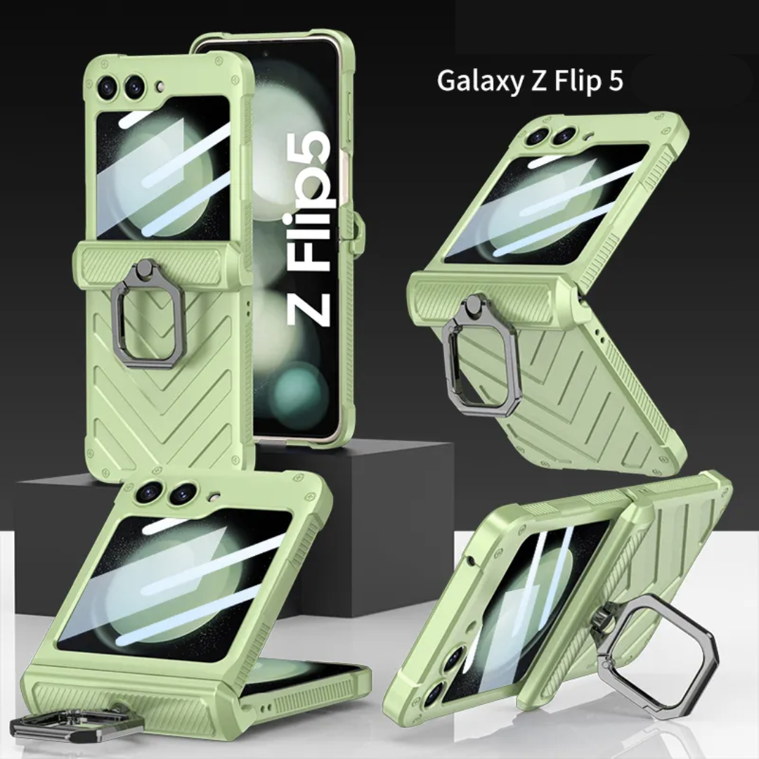 Hinge Ring Stand Armor Case For Samsung Galaxy Z Flip 5