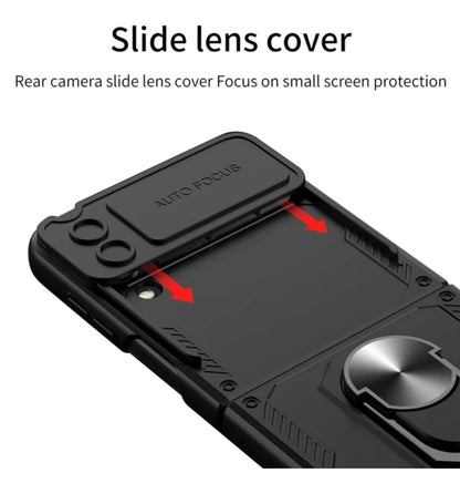 Camera Protection Kickstand Tough Finger Ring Armor Case Slide Cover Galaxy Z Flip4 5G