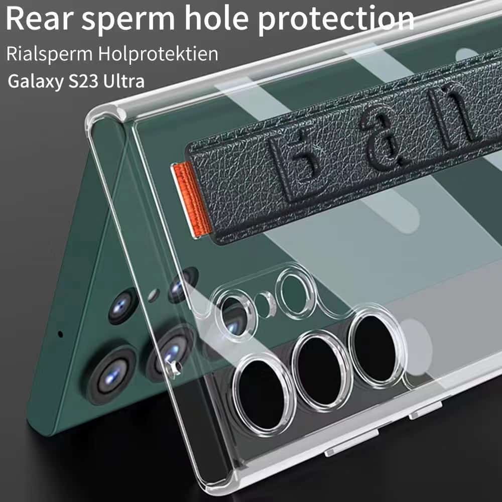 PREMIUM TRANSPARENT ELASTIC WRISTBAND HOLDER CASE FOR GALAXY S23 ULTRA