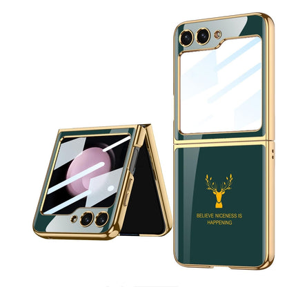 Samsung Galaxy Z Flip 6 Deer Pattern Glass Case