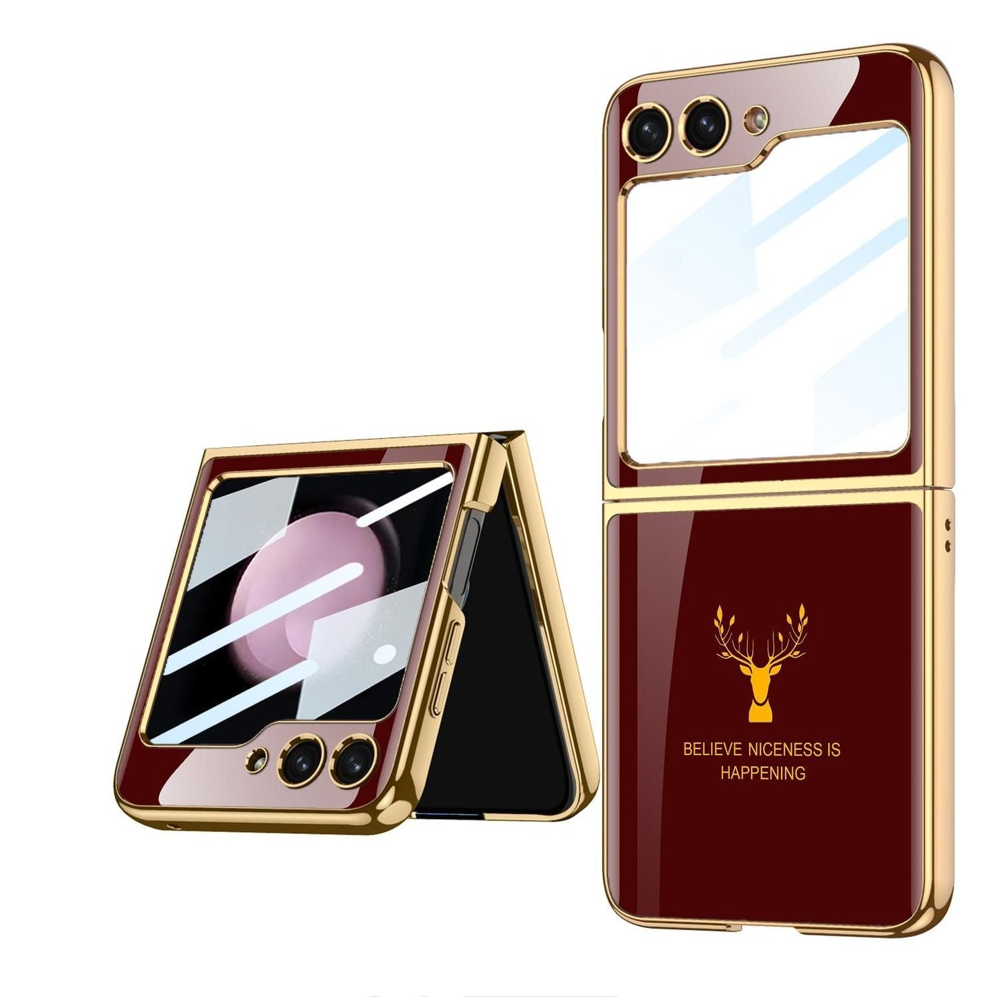 Samsung Galaxy Z Flip 6 Deer Pattern Glass Case