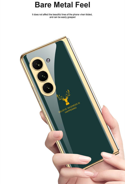 Samsung Galaxy Z Fold 5 Deer Pattern Glass Case