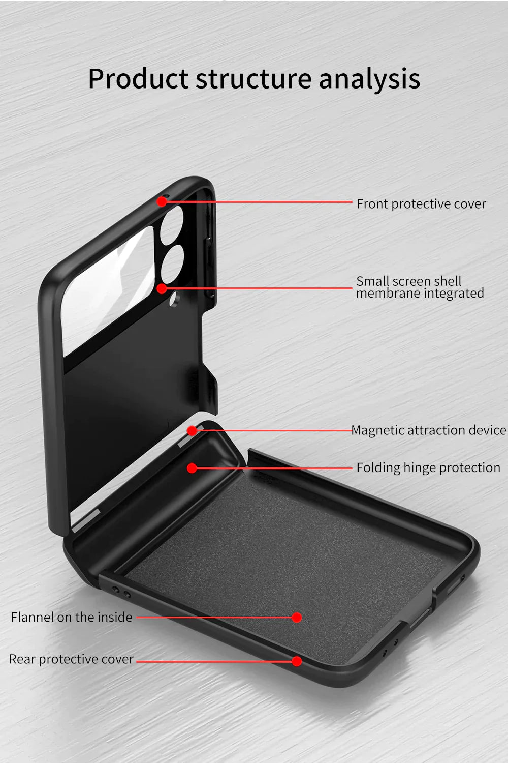 Magnetic Folding Hing Shell Case for Galaxy Z Flip Series