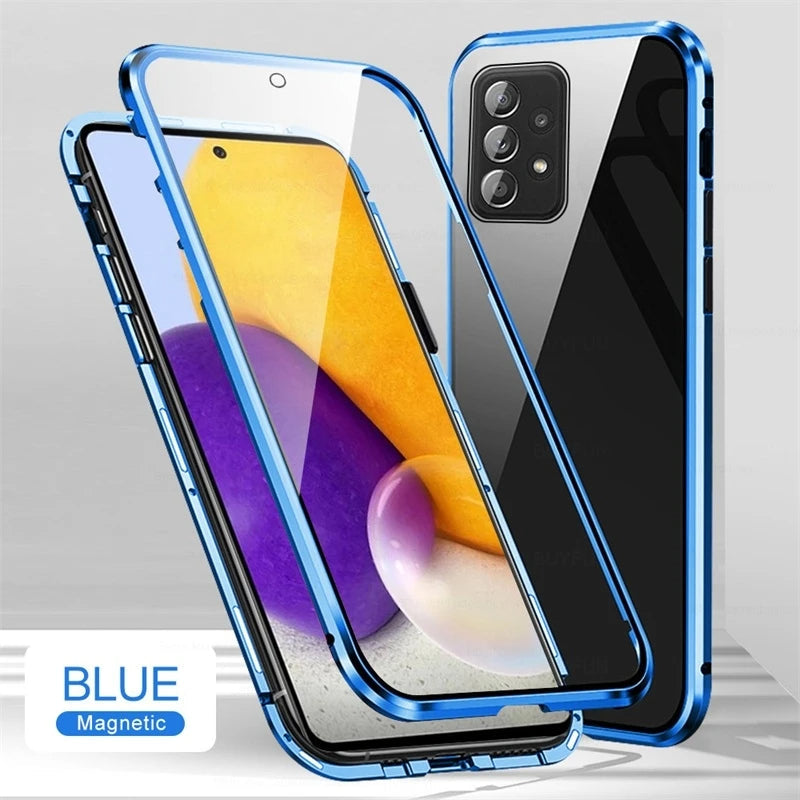 Samsung A72 Magnetic Case with Dual Glass on Front & Back