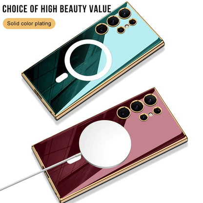 Solid Color Magnetic Case For Galaxy S24 Ultra