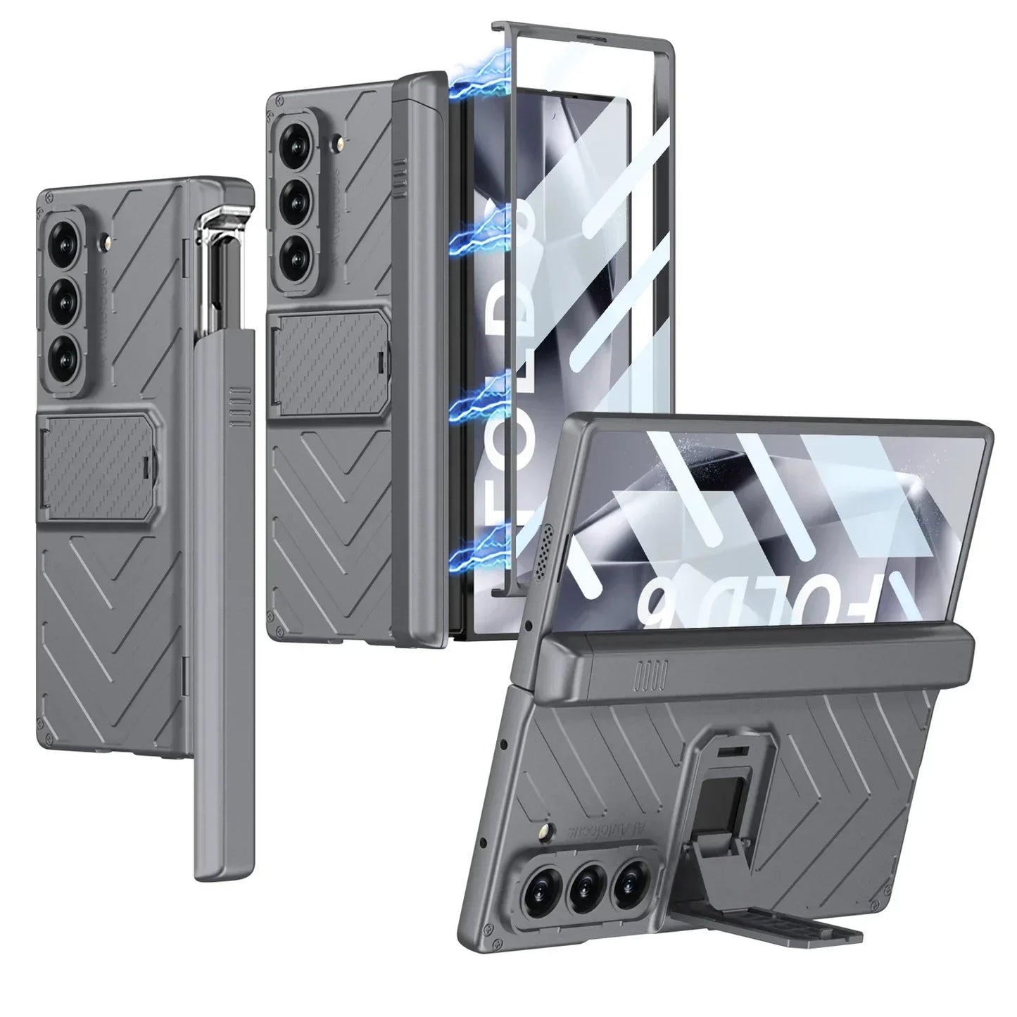 Armor Case With Pen Slot Bracket Case For Galaxy Z Fold 6