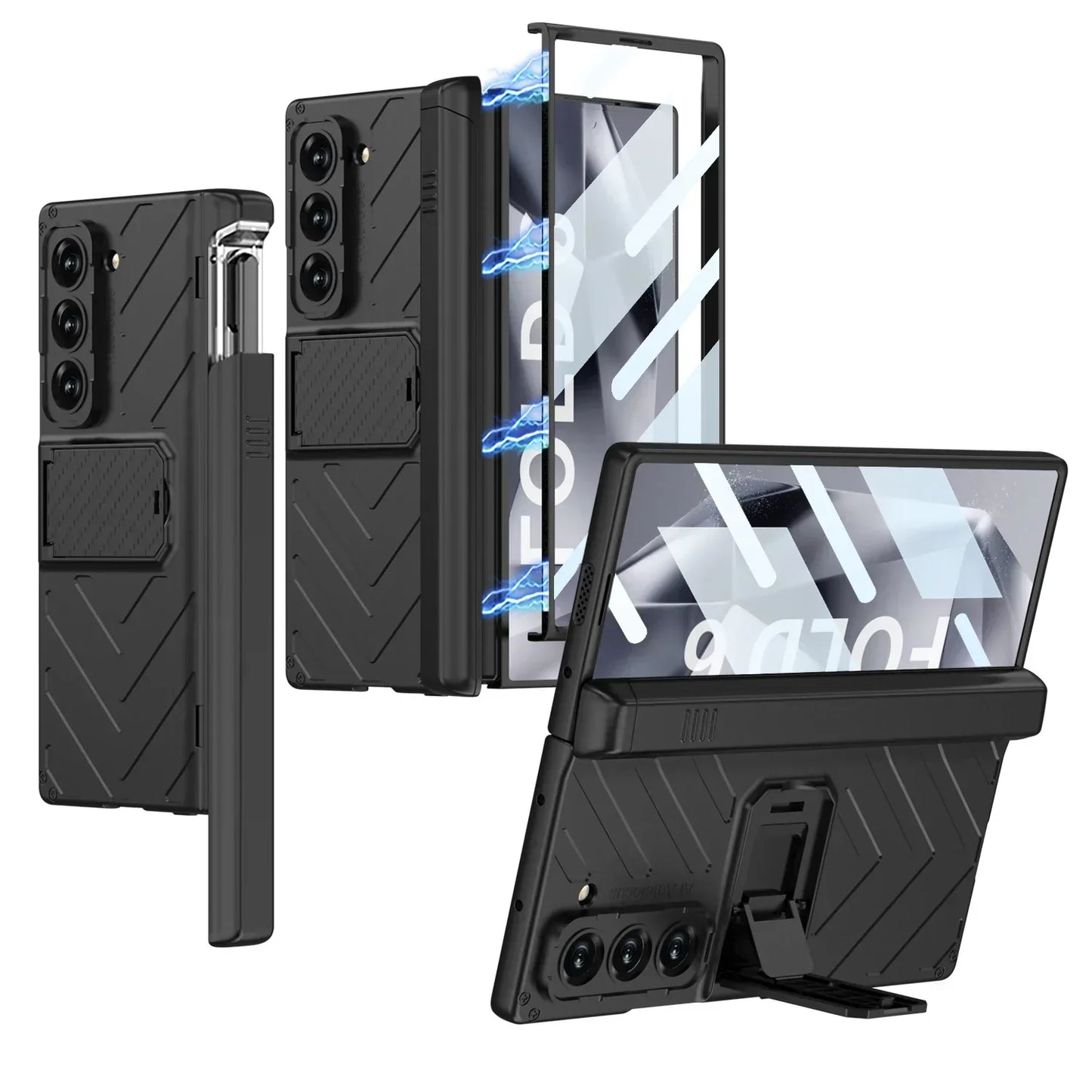 Armor Case With Pen Slot Bracket Case For Galaxy Z Fold 6