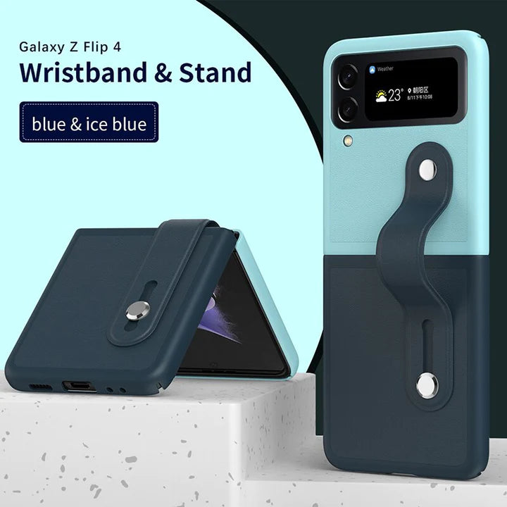 Luxury Stretch Wristband PU Case For Flip 4