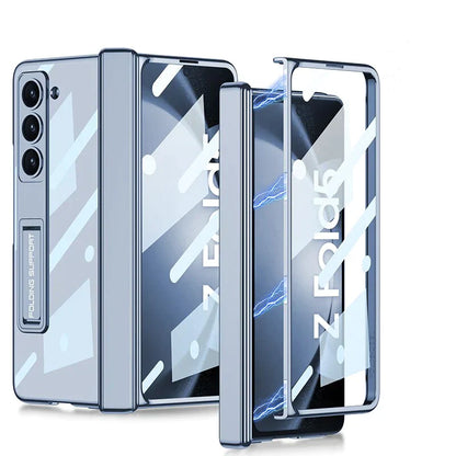 Transparent Magnetic Hinge Case With Stand For Samsung Galaxy Z Fold 5