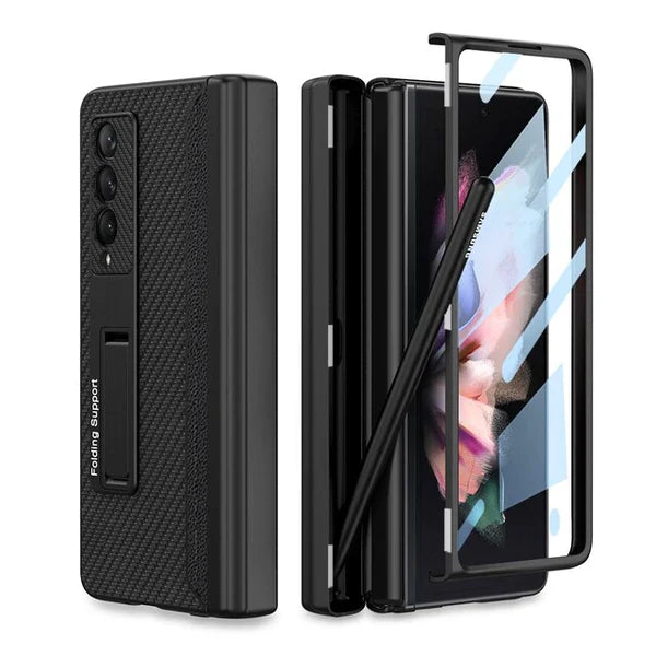 FASHION MAGNETIC FRAME CASE WITH FRONT GLASS FOR SAMSUNG GALAXY Z FOLD SERIES