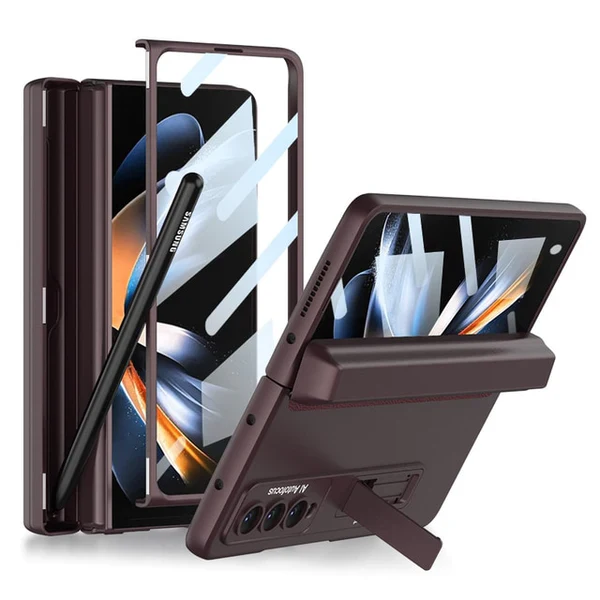 FASHION MAGNETIC FRAME CASE WITH FRONT GLASS FOR SAMSUNG GALAXY Z FOLD SERIES