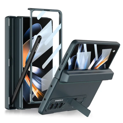 FASHION MAGNETIC FRAME CASE WITH FRONT GLASS FOR SAMSUNG GALAXY Z FOLD SERIES